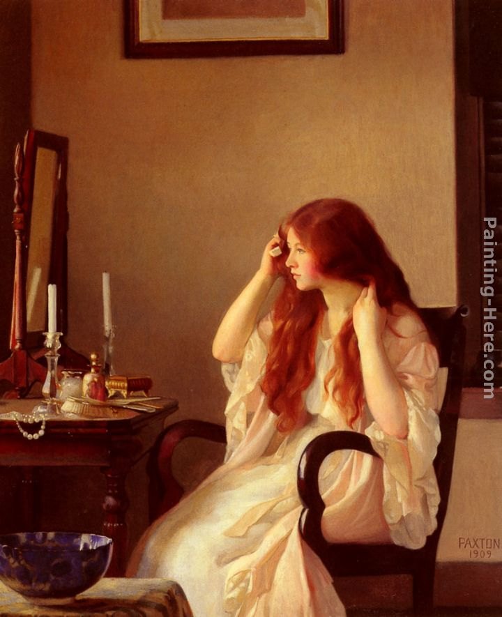 William McGregor Paxton Girl Combing Her Hair